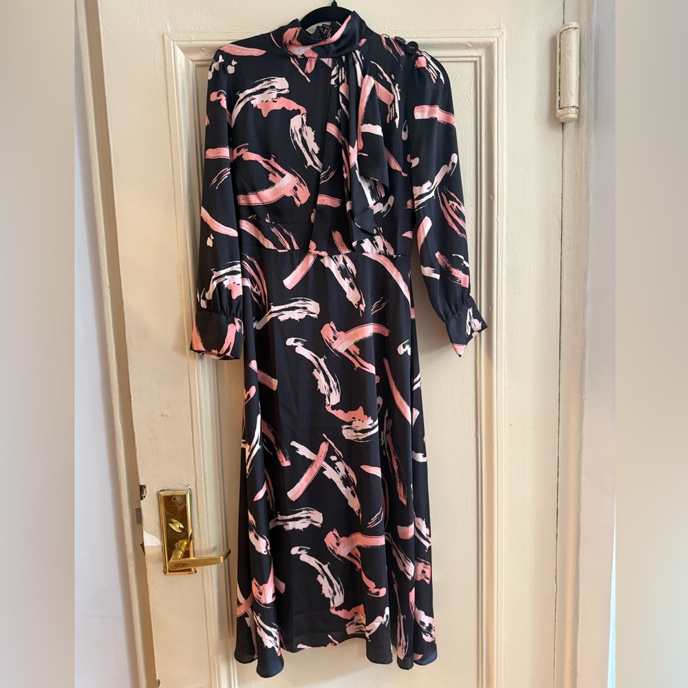 Alexia Admor midi black brush painted dress size 2, WORN ONCE.